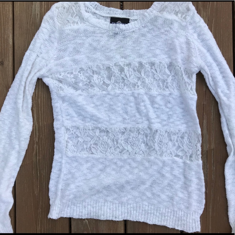 3/$12 🕊 white lace sweater 🕊